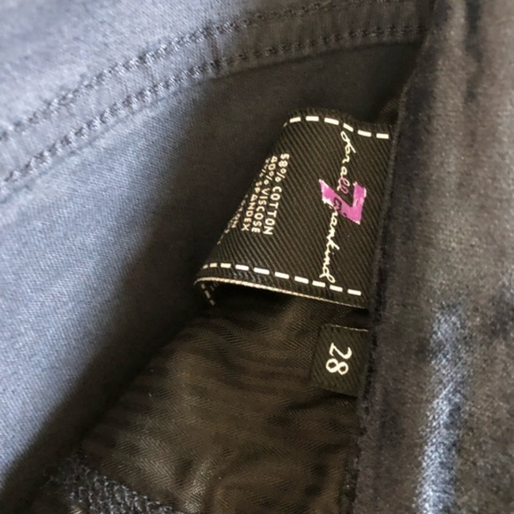 7 For all Mankind Velvet Ankle Skinny in Navy Jean - Picture 7 of 8